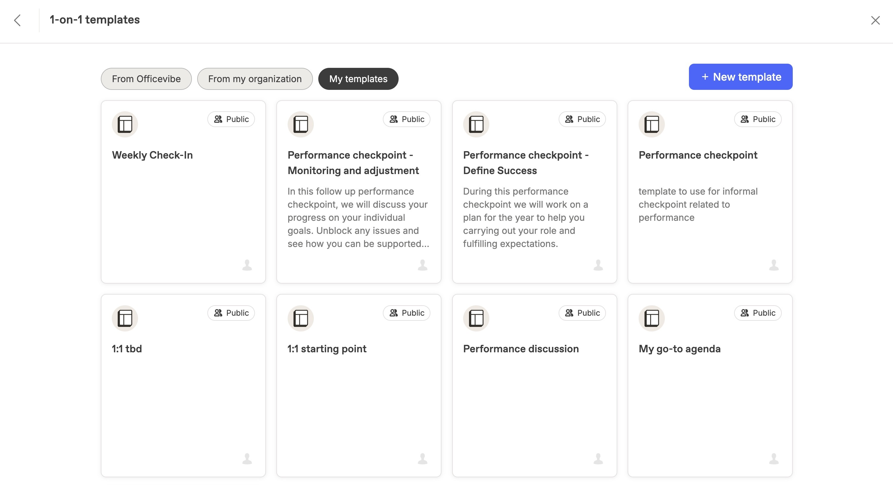 1-on-1 templates